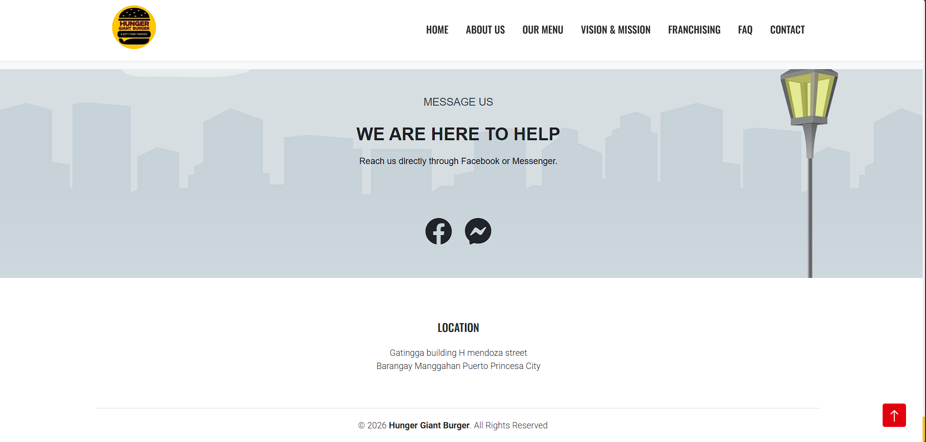 Hunger Giant Burger Website