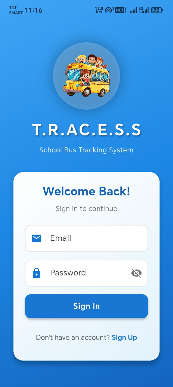 School Bus Tracking App Main Interface